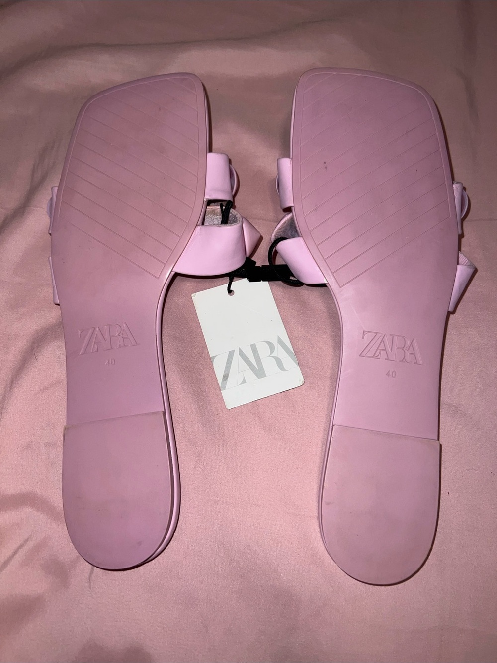 Zara Pastel Pink Stud-Embellished Slide Mules - Picture 4 of 4